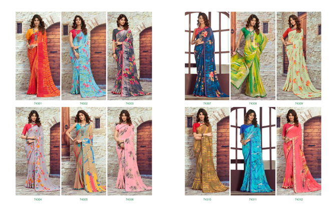 Sanskar Magic Book Designer Printed Ethnic Wear Georgette Fancy Saree Collection